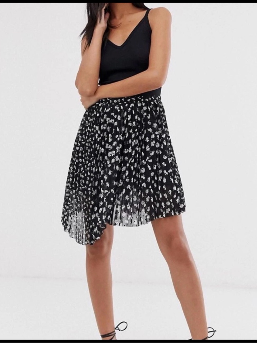 ALLSAINTS Lea Scatter Pleated Floral Skirt